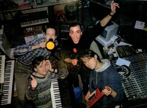 Mijk van Dijk, Johannes Wöhrl, Madeo and Johannes Talirz in the studio