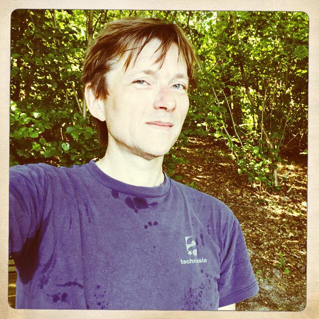 Sweaty workout in the morning.