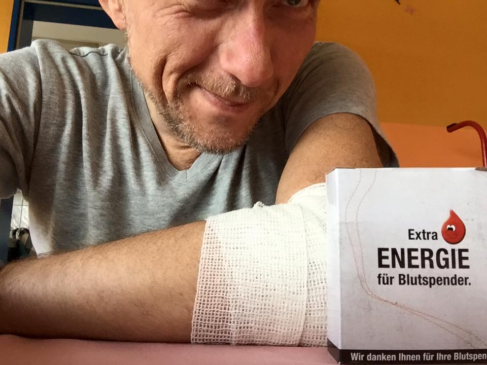I just gave blood.