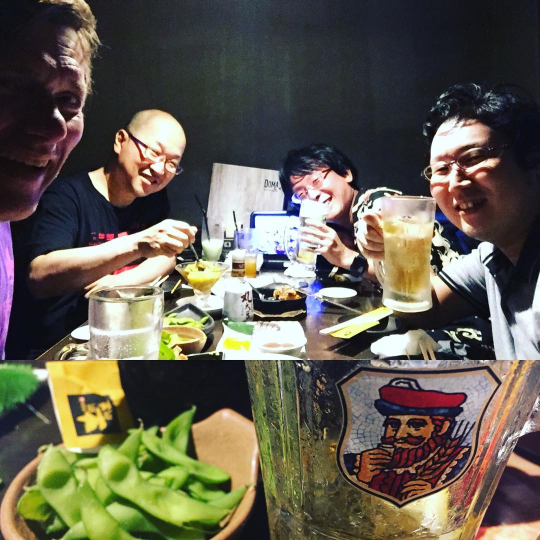Lovely izakaya dinner with #toby_izui, Yamaoka-San-san and 1-K-kun talking …