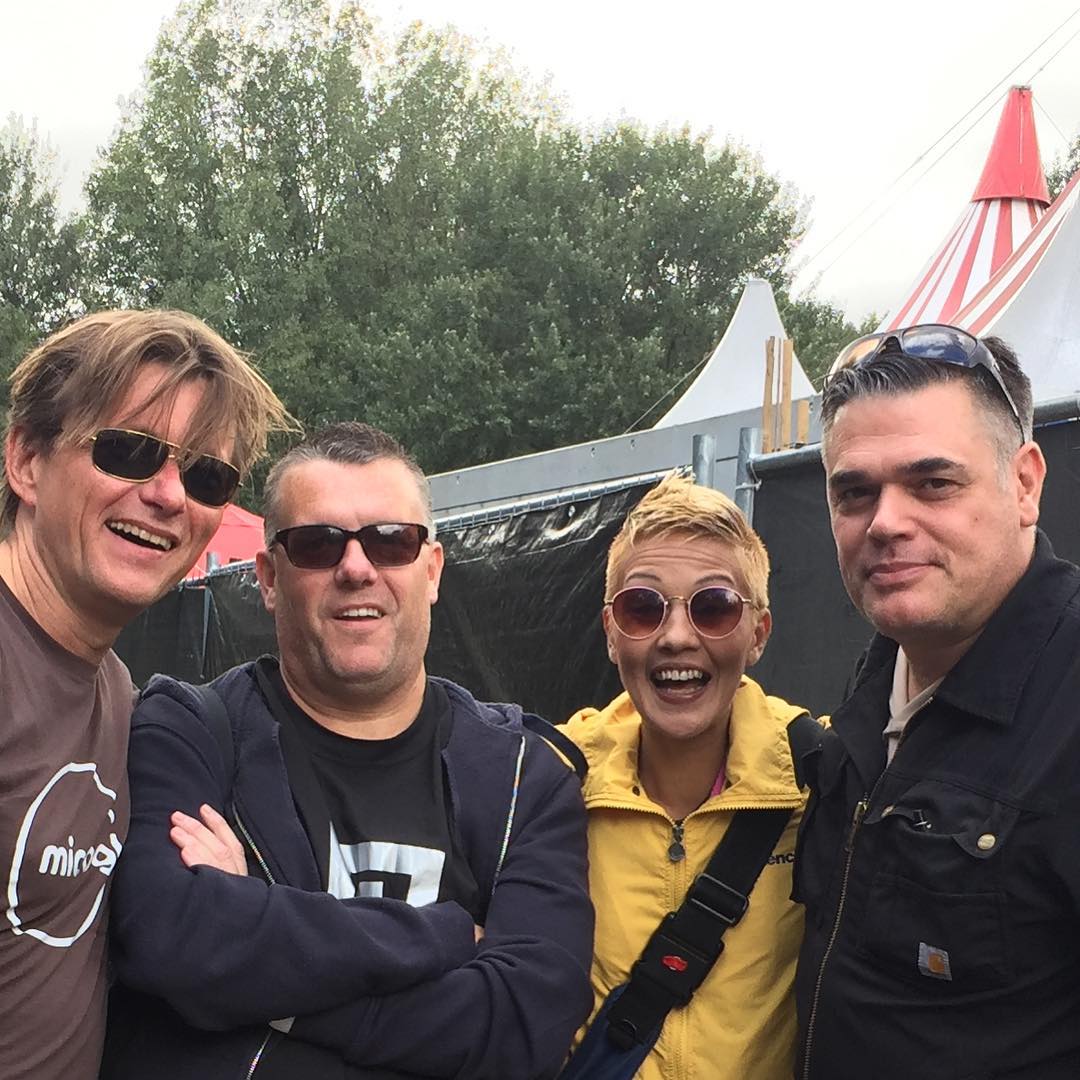 Nice folks on the shuttle to #Wooferland Festival with yours truly: Jon the …
