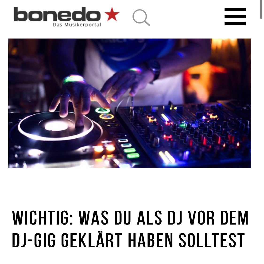 I wrote a report for #bonedo how I prepare myself for a #djgig, in German …