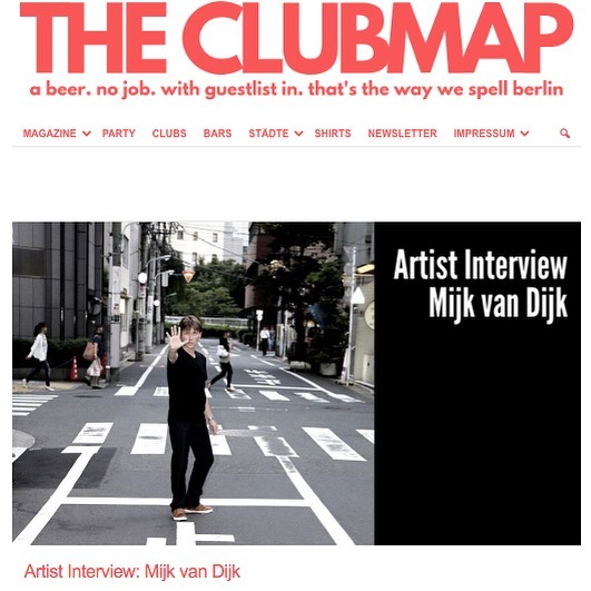 Thank you #clubmap for the very nice artist interview. Photo by #grachan on …