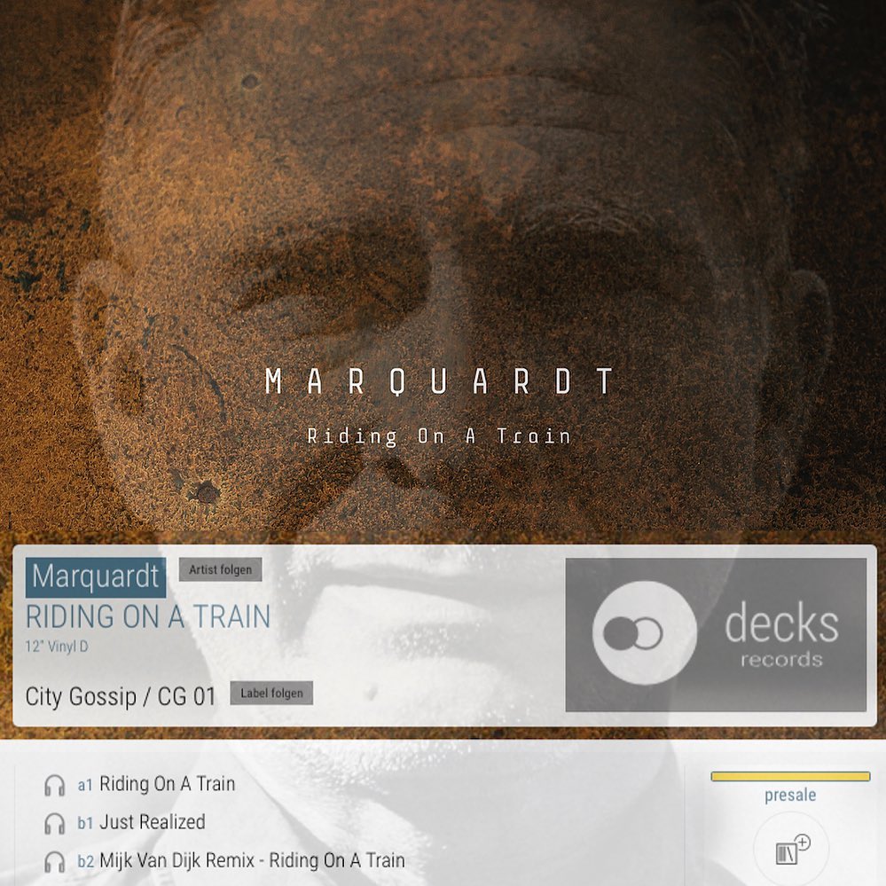 Now on preorder at decks.de: Marquardt – Riding On A Train EP with my remix on …