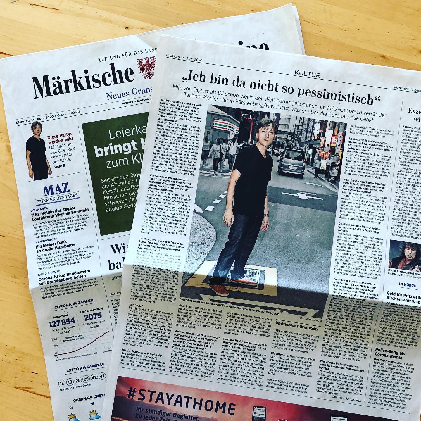 #mijkvandijk #interview in Märkische Allgemeine Zeitung #printissue …