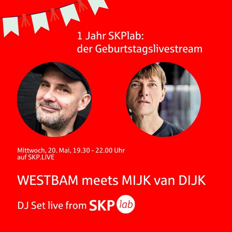 Streaming here live with Westbam from 19:30h. Lend me your ears and I’ll play …