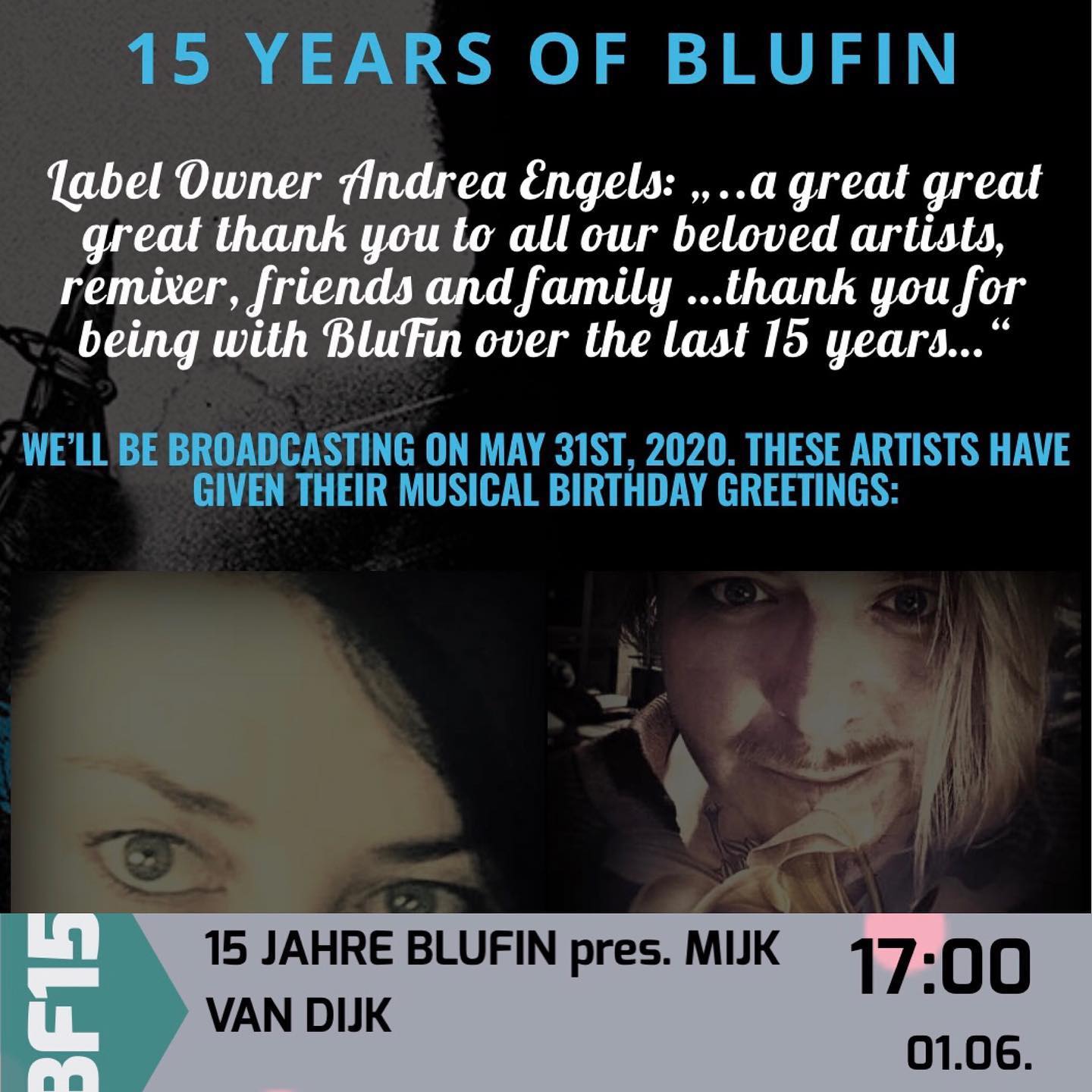 15 years of #blufinrecords on #evosonicradio coming up #mijkvandijk one hour in …