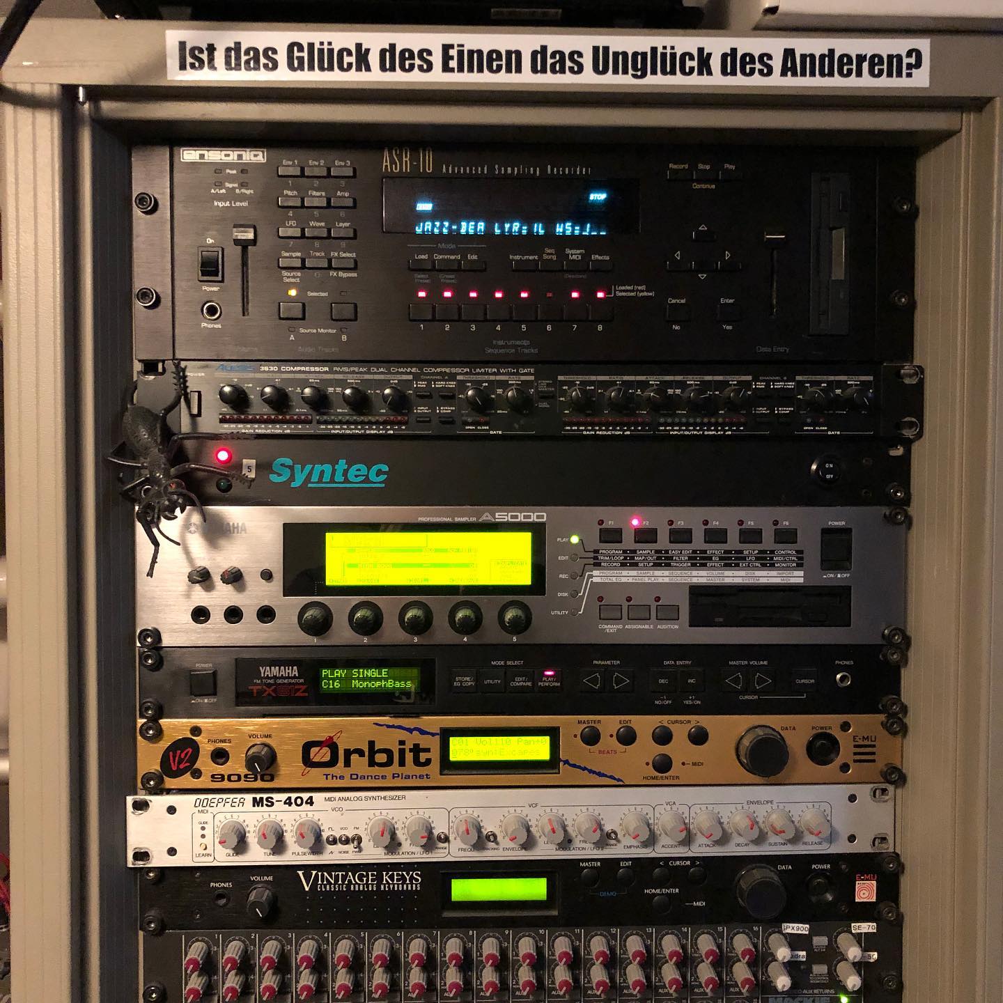 Digging for sounds in my old rack synths and samplers!