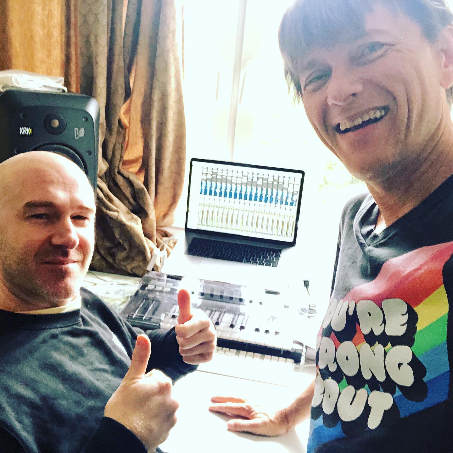 On production with Alex Blanco. Mixing down latest bangers! Feeling confident!