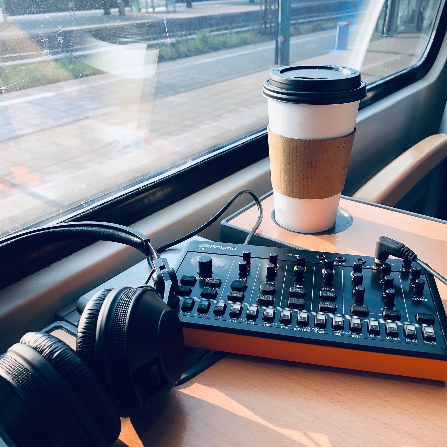Jammin‘ on the train home.