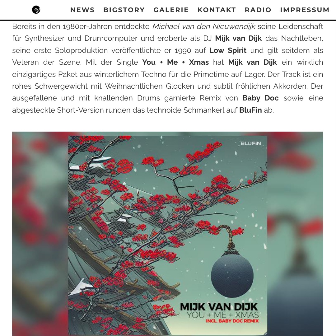 Hey @technoszene thank you for the lovely review of my new single “You + Me + …