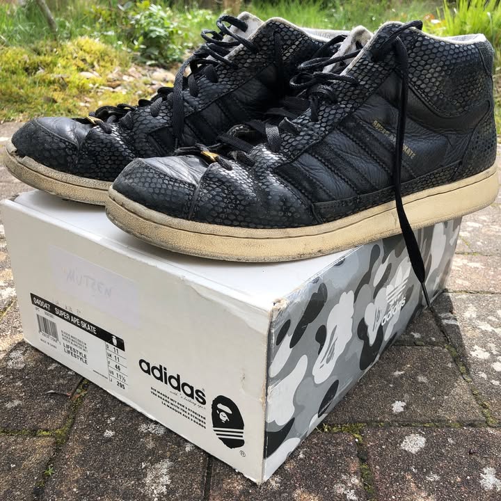 My Adidas Super Ape Skate Snake Midtop, one pair of 500, a bit stallone …