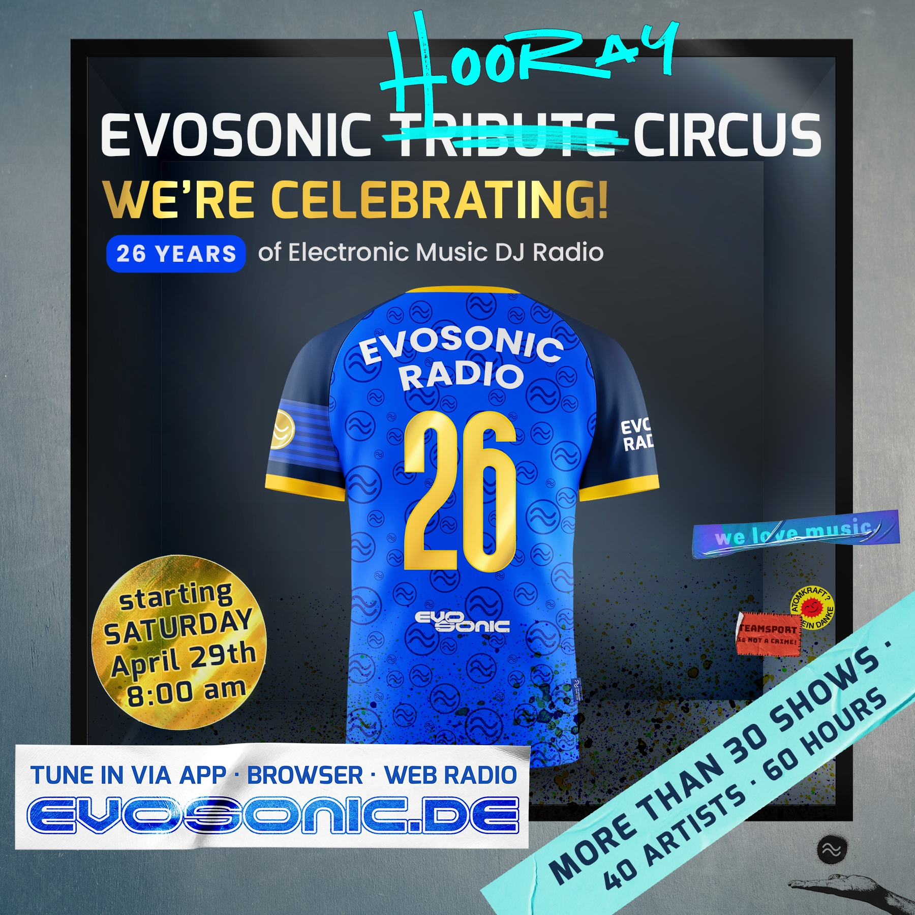 Starting NOW: the 26 years birthday celebrations for #evosonicradio TUNE IN!