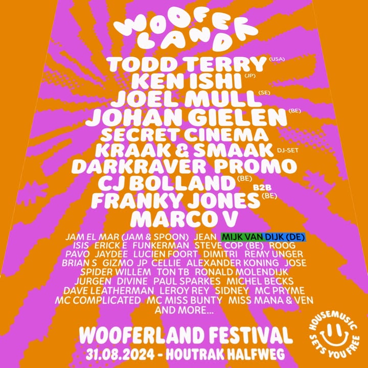 The word is out: check the lineup of Wooferland Festival August 31st, feat …