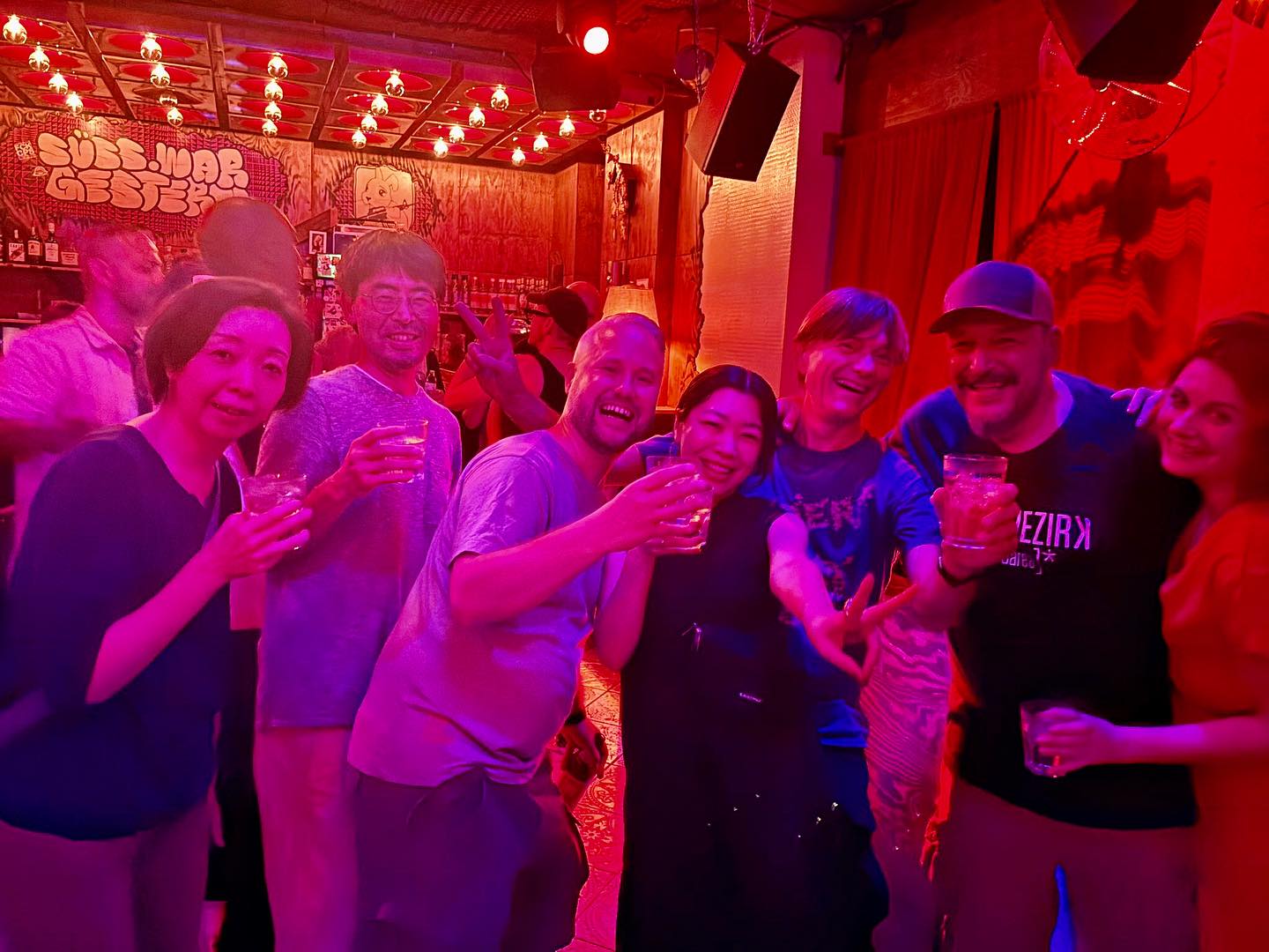 About last night: wonderful welcome party for @toby_izui and birthday party for …