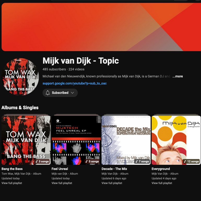 Nice: I just discovered a YouTube channel full of Mijk tunes, not hosted by …