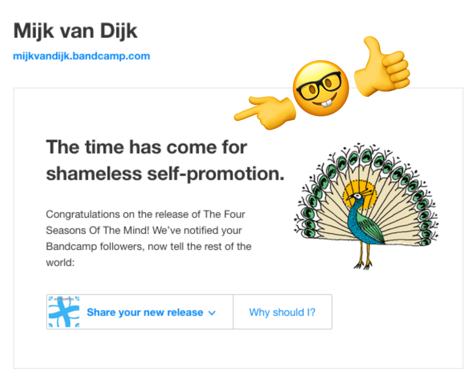 Shameless @bandcamp has encouraged me to shameless self-promotion.