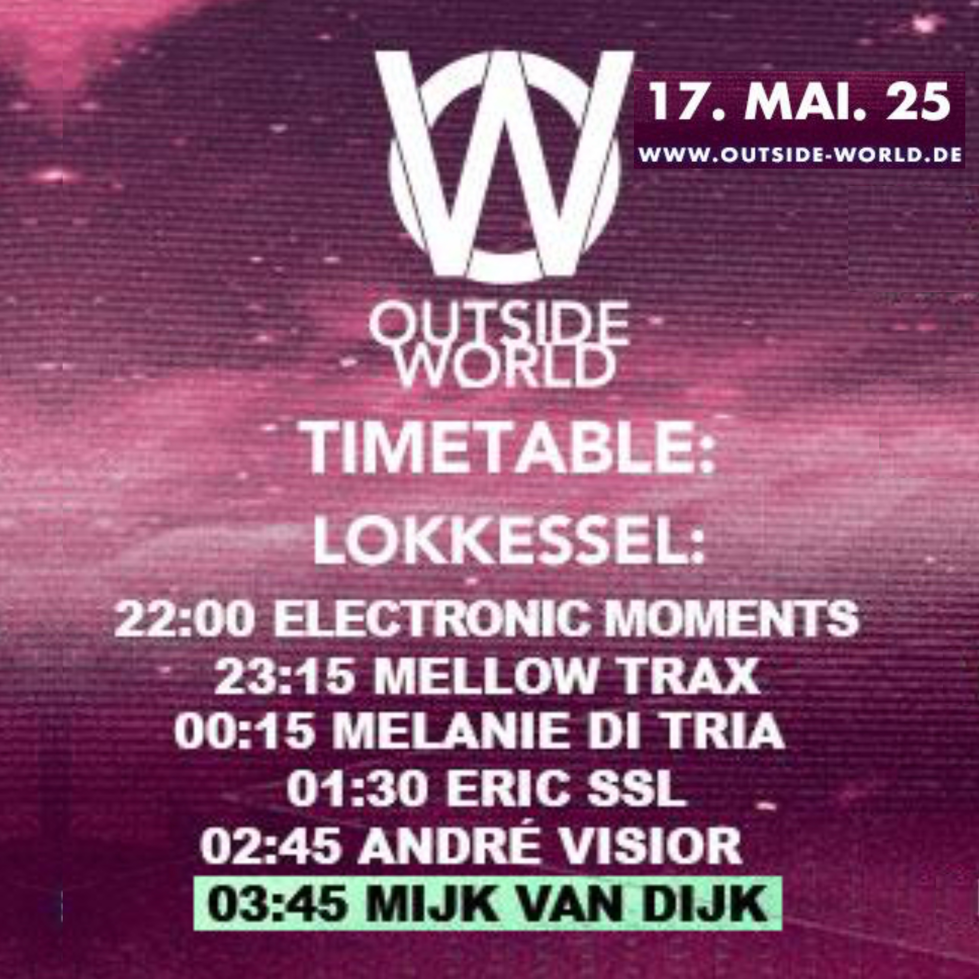 @outsideworldfestival in Bielefeld? Läuft. Und ich bin um 3:45 Uhr im Lokkessel …