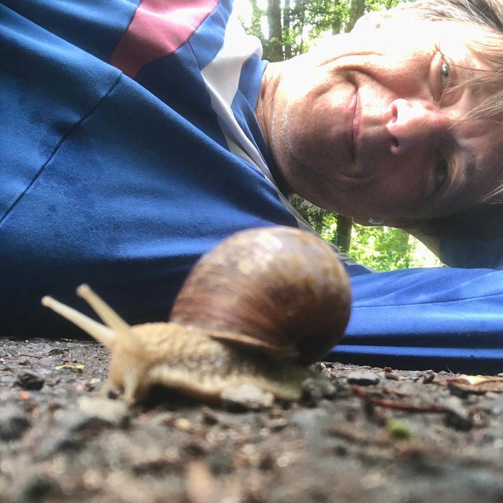 Encounter with this beautiful snail today. Helped her off the street before she …