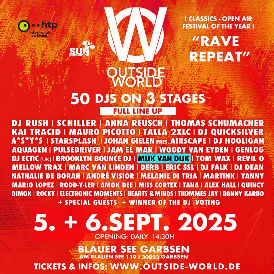 50 (fünfzig!, fifty!!, vijftig!!!) DJs spielen am ersten September-Wochenende …
