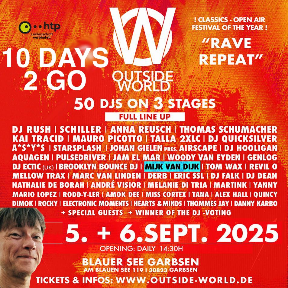 10 days 2 go! @outsideworldfestival am 05. September in Hannover-Garbsen.�