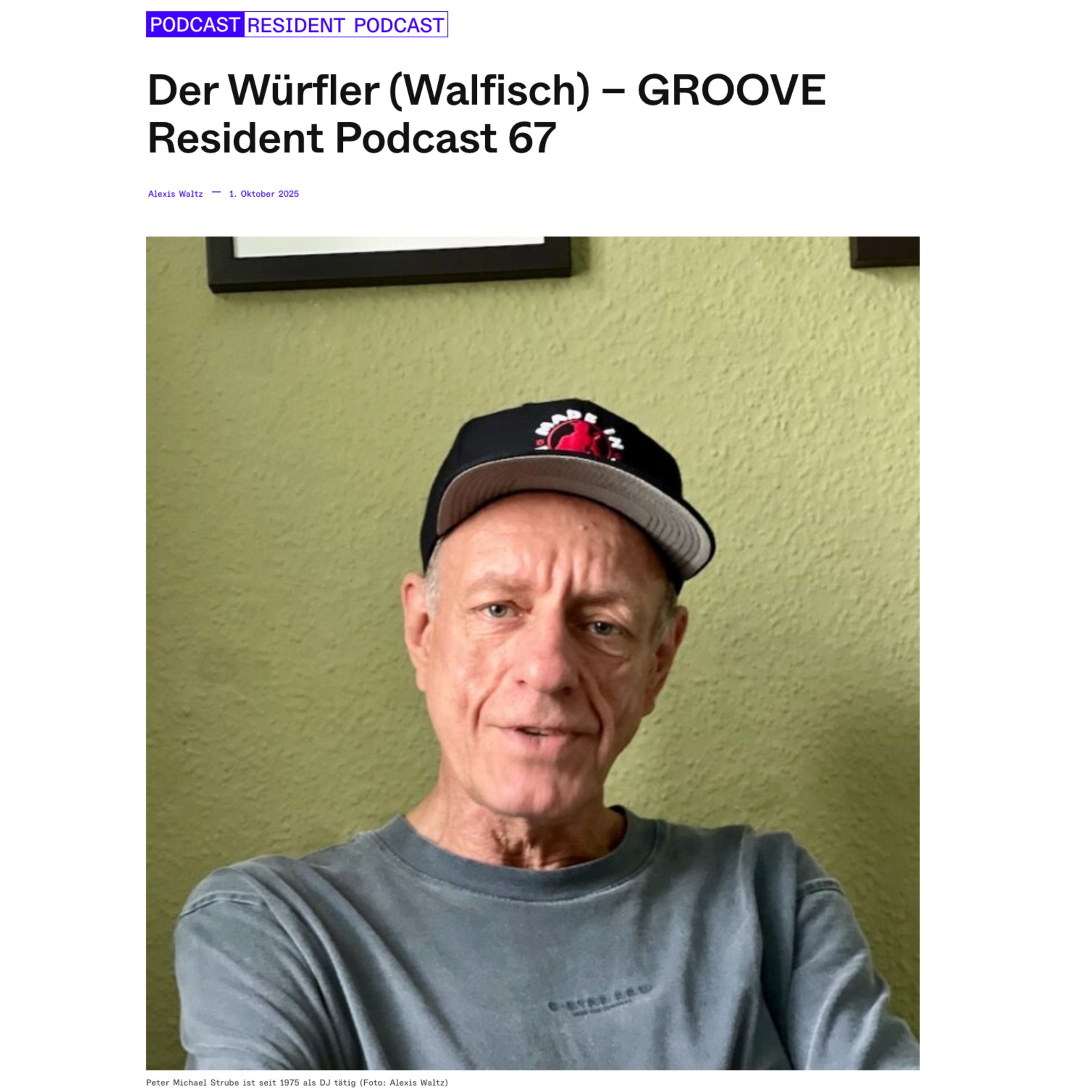 Good to see @wuerfler being featured on the @groove_mag Resident Podcast series