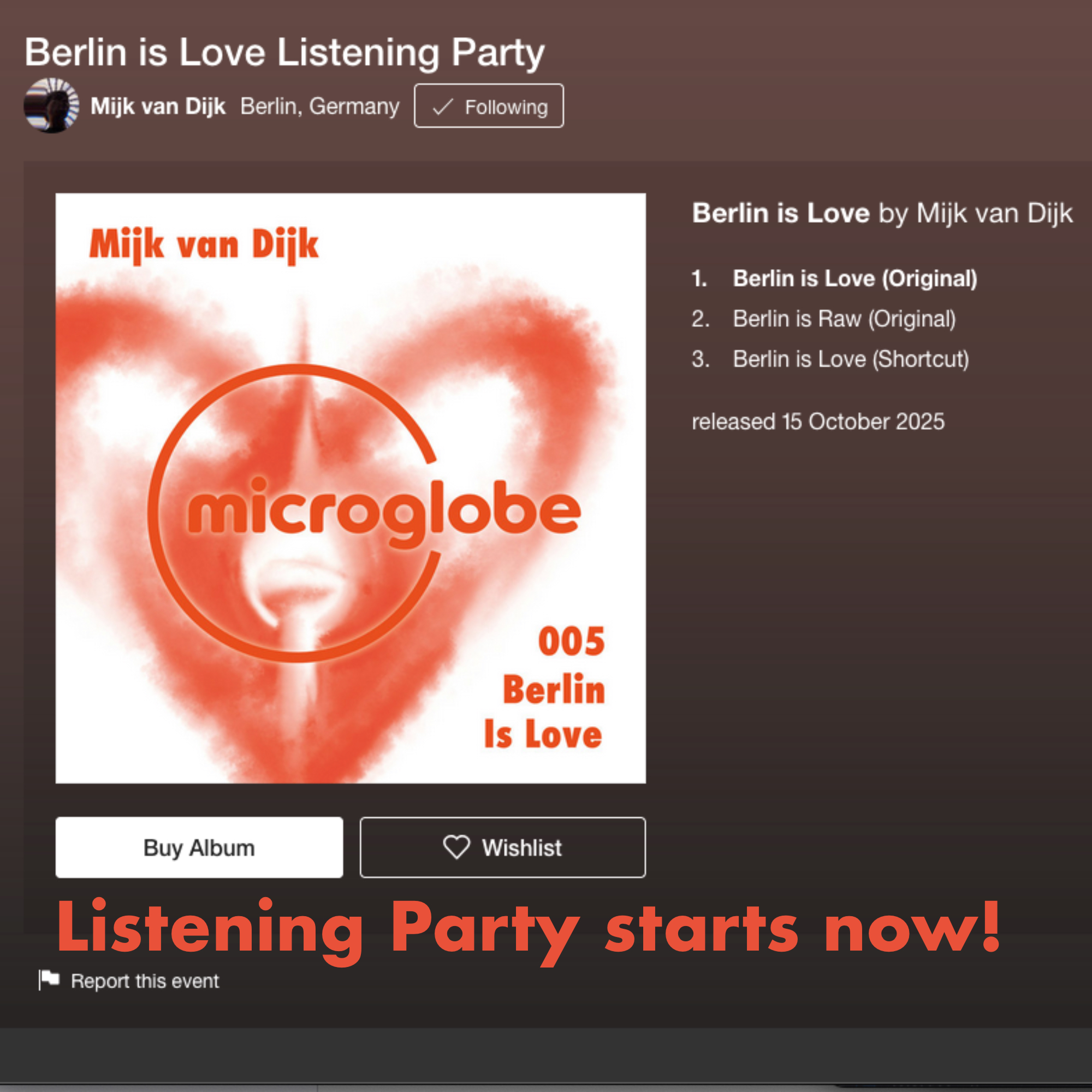 Listening-Party on Bandcamp starts NOW!