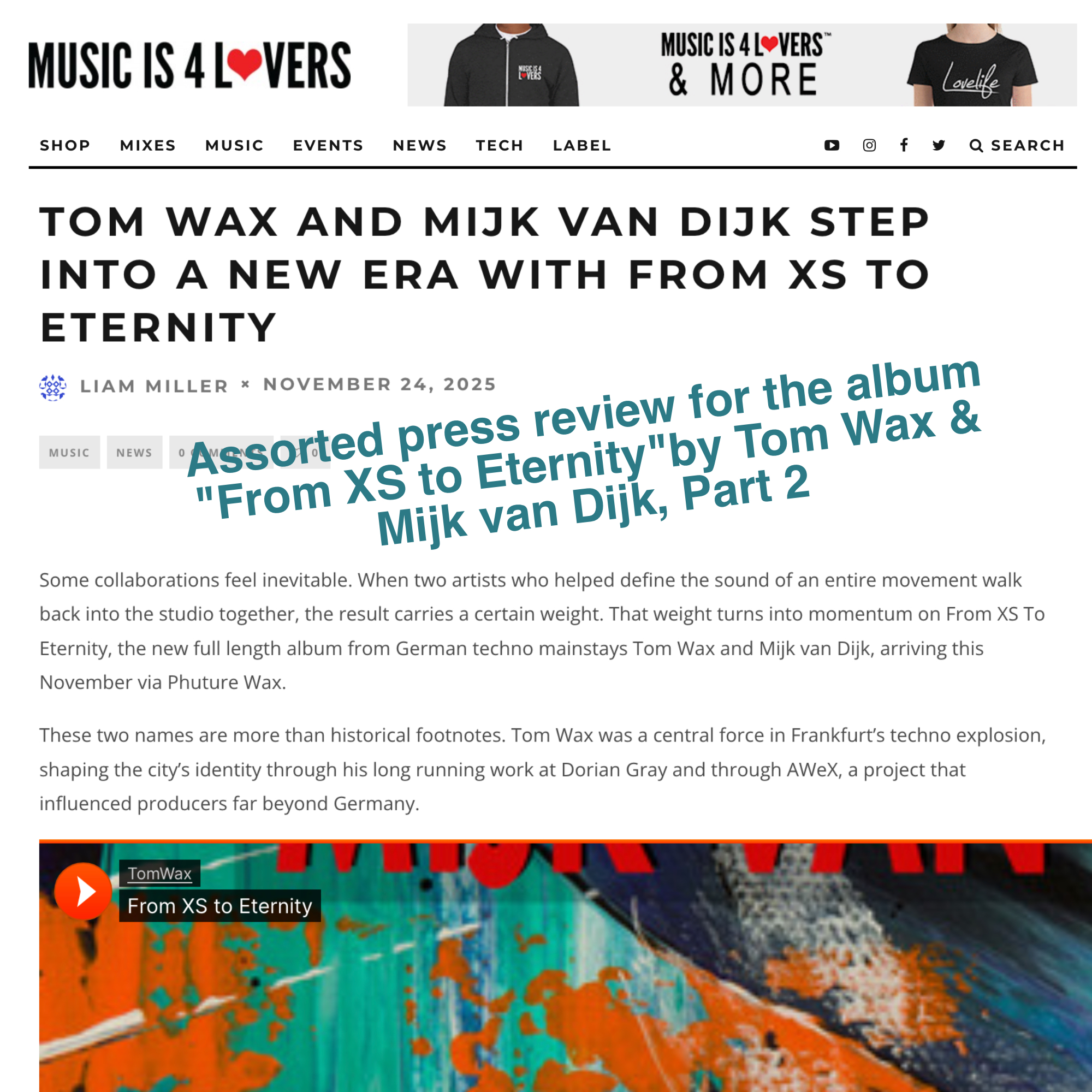 My album “From XS to Eternity” with @djtomwaxofficial on his label …