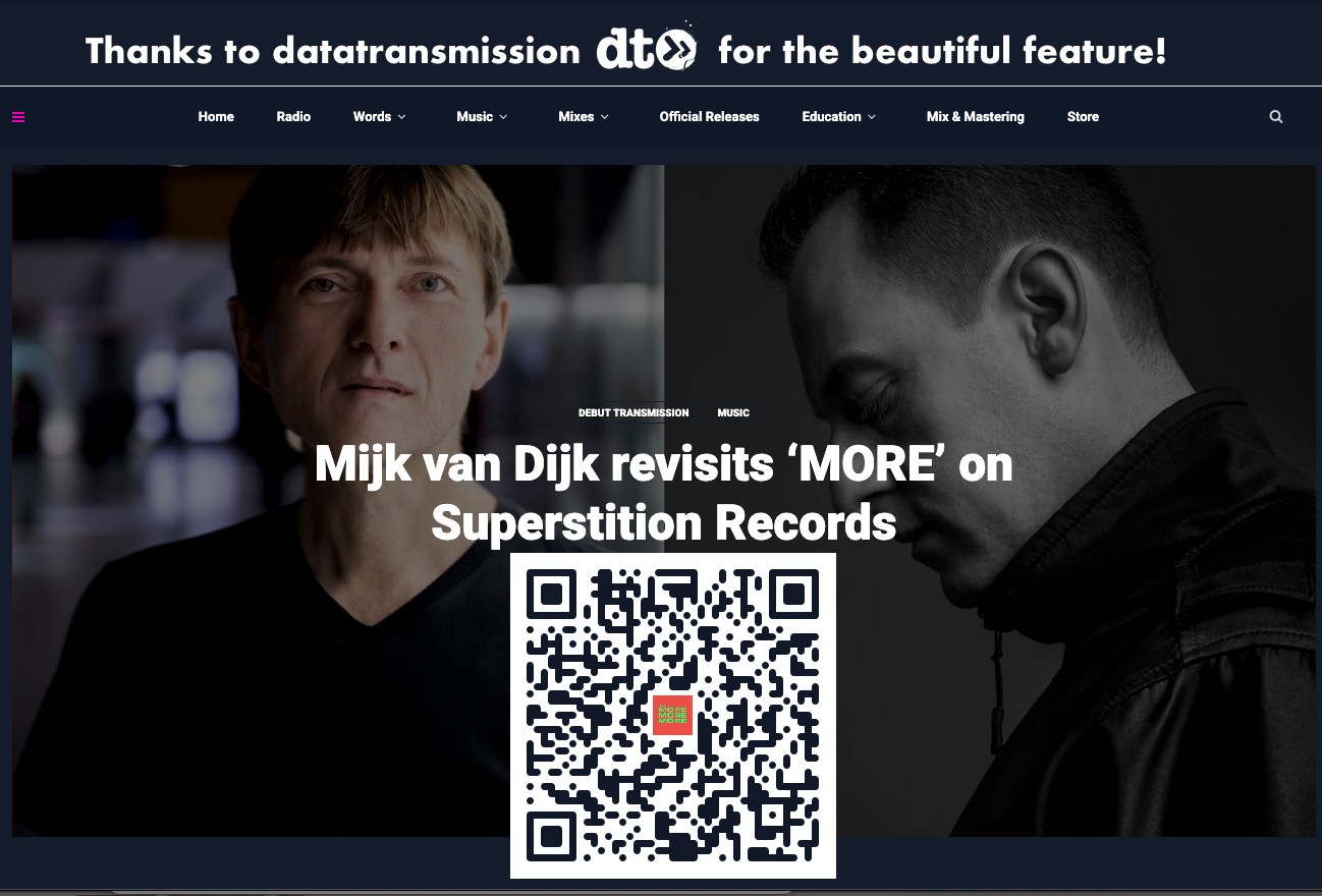 Thanks to @datatransmission for the beautiful feature on my MORE Reissue incl …