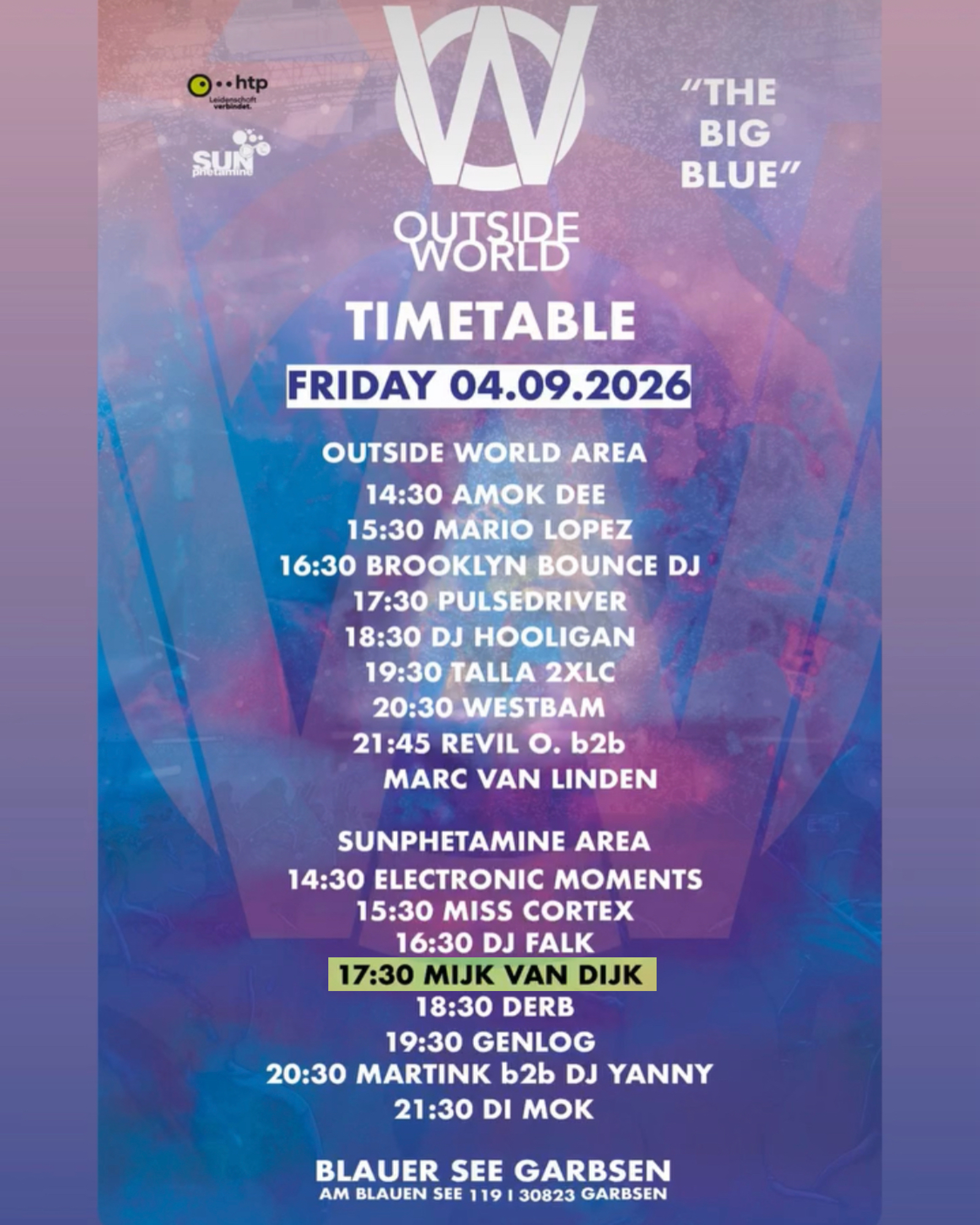 Leute, das @outsideworldfestival hat den Timetable für das OUTSIDE WORLD …