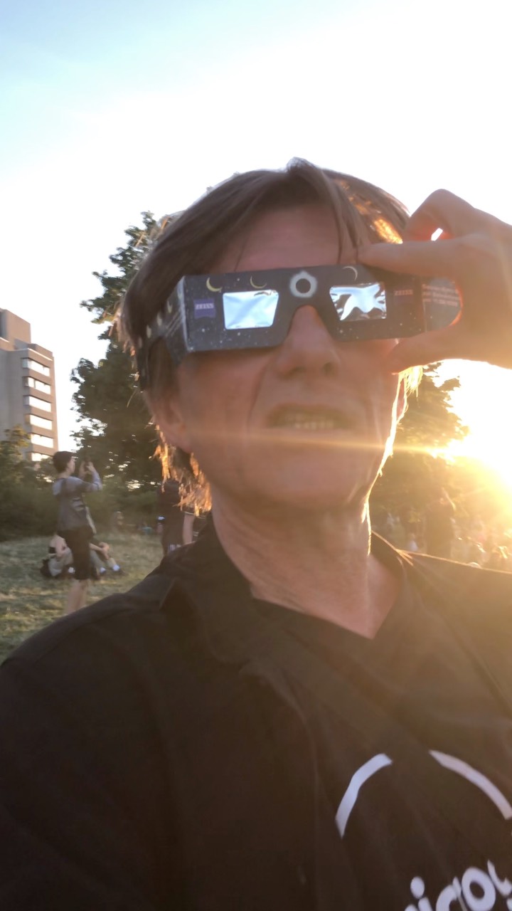 Celebrating the 808 solar eclipse (full 85% cover at 8:08pm) with my microglobe …