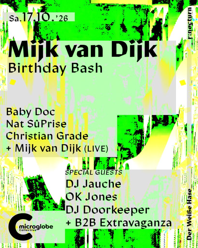 Flyer back Berlin · Der Weiße Hase, Mijk van Dijk’s Birthday Bash