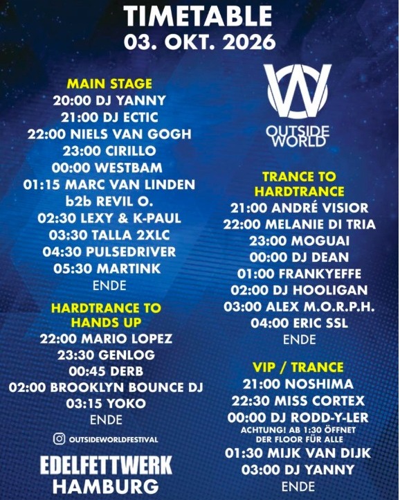 Tonite’s the night: @outsideworldfestival im @edelfettwerk. Das wird edel, das …
